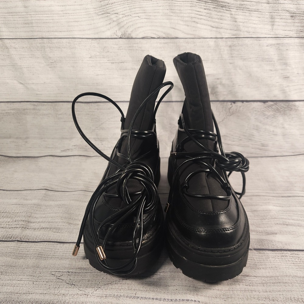 ASOS DESIGN Albie Women's Size 8 US Black Cold-Weather Boots with Chunky Sole - Picture 2 of 9